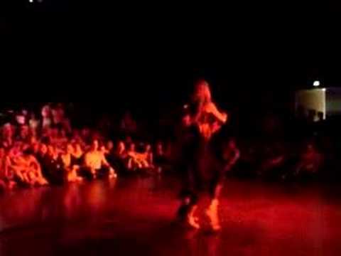  Eugenia Parilla  and  Ezequiel Farfaro  are  dancing  to  the  tango  "  Organito De La Tarde  "