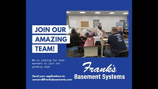 Watch video: Frank's Basement Systems is Hiring!