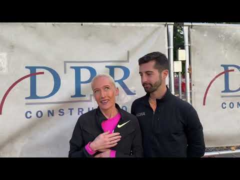 Calli Hauger-Thackery and Nick Hauger After 2:24:28 (CR) and 2:11:55 (PB) Performances At CIM