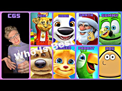 CG5 Vs Tom Vs Ben Vs Hank Vs Ginger Vs Santa Vs Parrot Vs Gummy Bear Vs Pou Who Is Best ? 👌 🤣