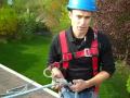 Prevent falls off your roof using harness. 