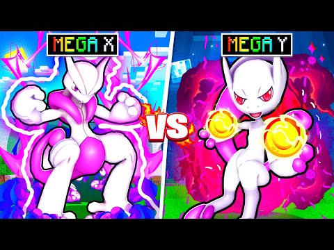 Insane Battle: Mega Mewtwo X vs Mewtwo Y in Minecraft!