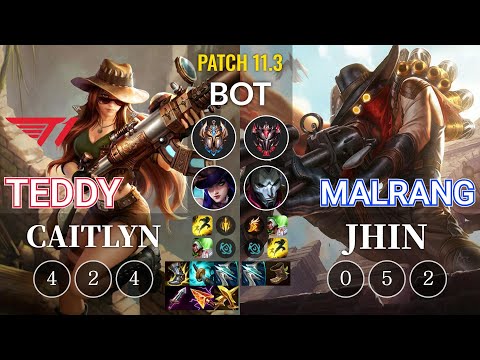 T1 Teddy Caitlyn vs Malrang Jhin Bot - KR Patch 11.3