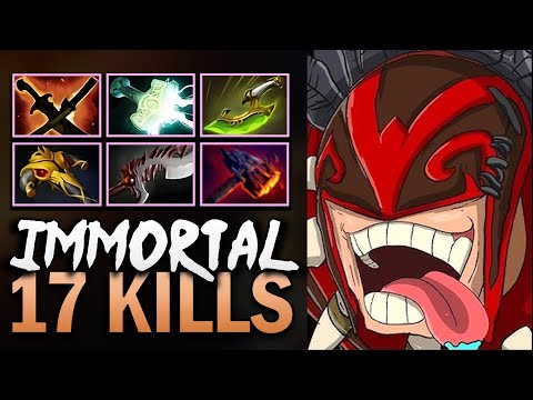 Bloodseeker Gameplay with 17 Kills and Mjolnir - Dota 7.39