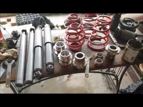 BMW E30 Convertible Coilover install part 2 - Front completed!