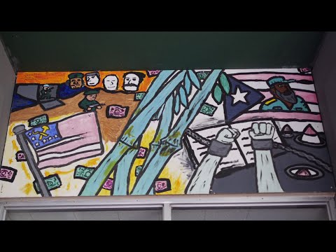 Communist & La Raza Propaganda Mural At Lincoln High School