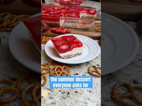 this sweet and salty strawberry pretzel salad is always a hit