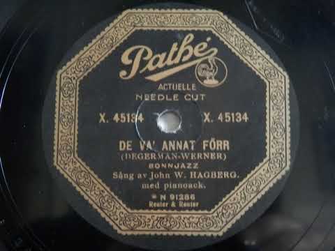 John Wilhelm Hagberg - De va' annat förr