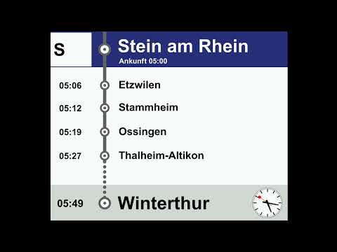THB Weiterfahrtsansage, S/S29 (Stein a. R.-Winterthur) | Isabelle
