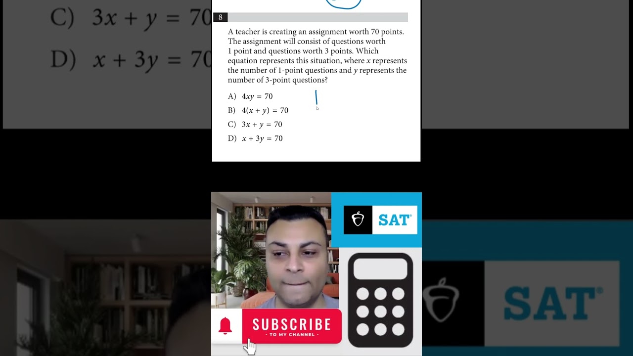 Q8 of Digital SAT Math Practice Test 1