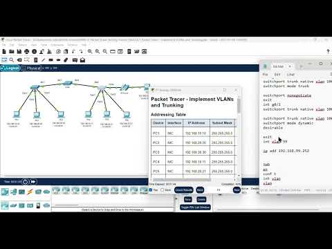3.6.1 Packet Tracer - Implement VLANs and Trunking
