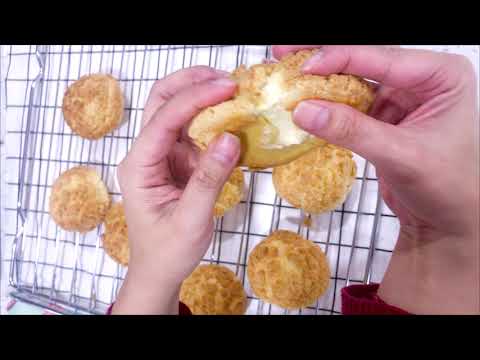 CHOUX AU CRAQUELIN - SU KEM VỎ GIÒN (nhân kem vani)