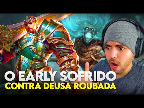 Começo de jogo SOFRIDO contra essa nova deusa! Rei Arthur Solo- ⚡ Smite BR Conquista