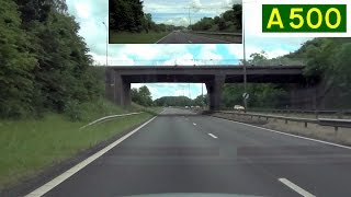 preview picture of video 'A500 Stoke 'D' Road - Clockwise (Part 1) - Front View with Rearview Mirror'