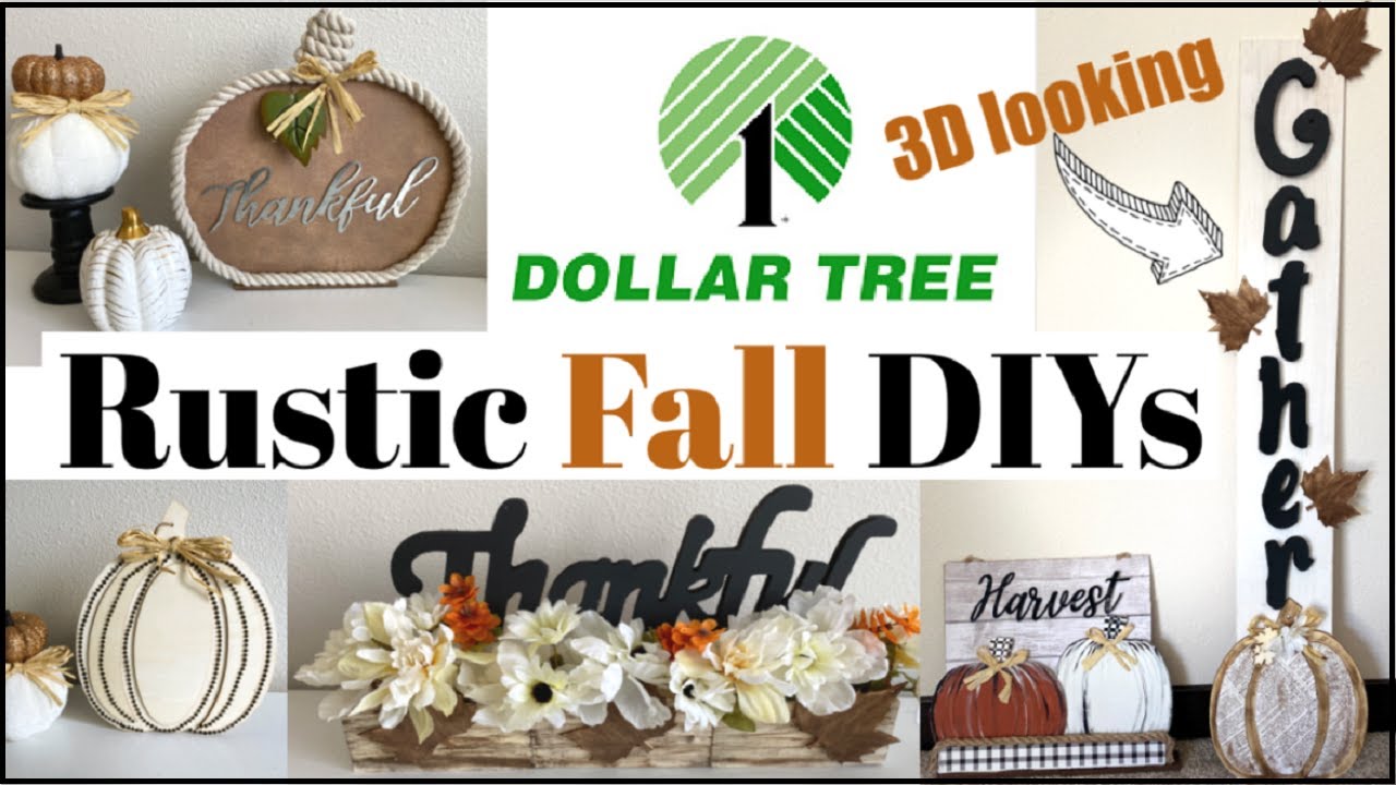 Easy 5 Minute DIY Fall Decor Ideas \ Rustic Fall Dollar Tree DIY Home Decor