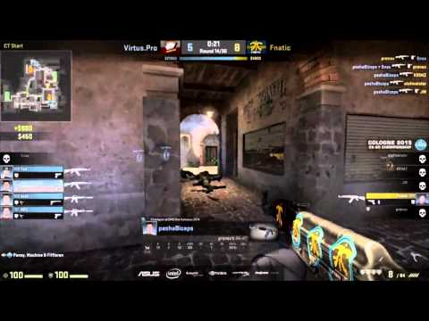 pashaBiceps 4 kills spray - Fnatic vs Virtus.Pro - Semi-final ESL One Cologne