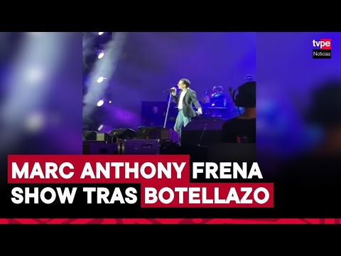 Marc Anthony stops his show in Colombia after being hit by a bottle.