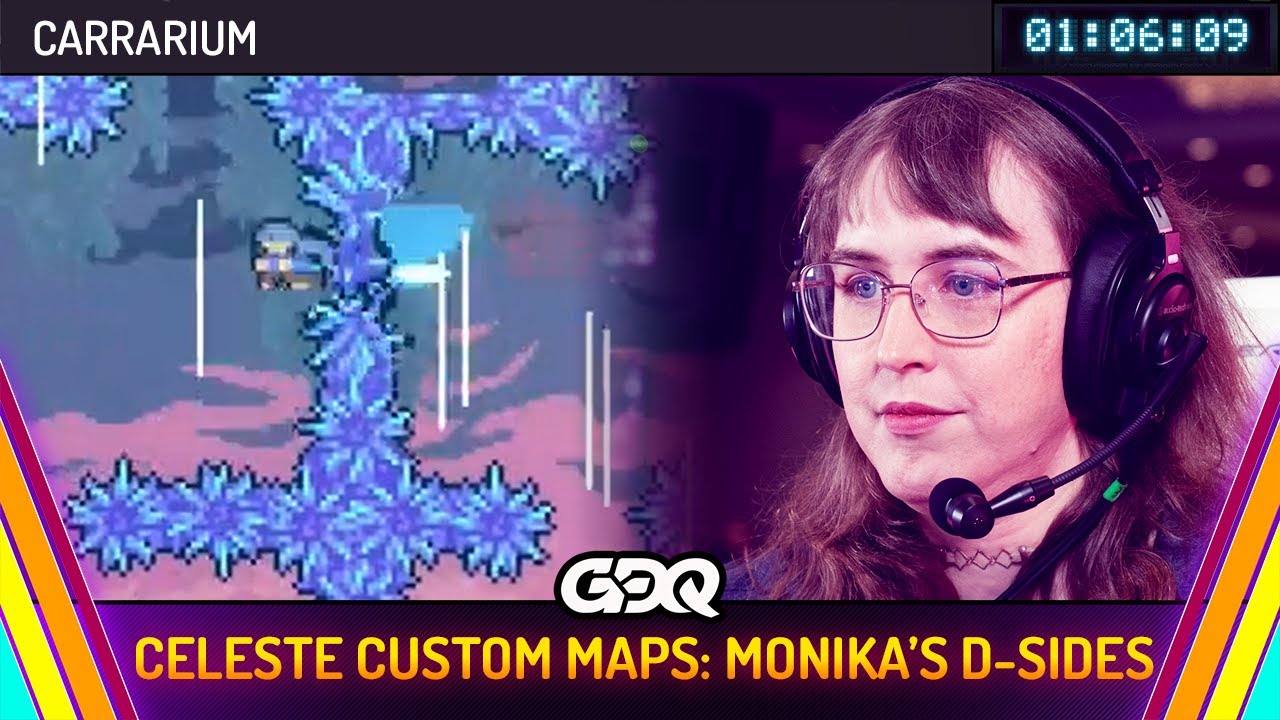 Celeste Custom Maps: Monika's D-Sides by carrarium in 1:06:09 - Summer Games Done Quick 2024