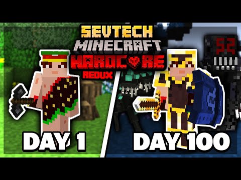 I SURVIVED 100 Days In Hardcore MODDED SEVTECH Minecraft. Heres what Happened...