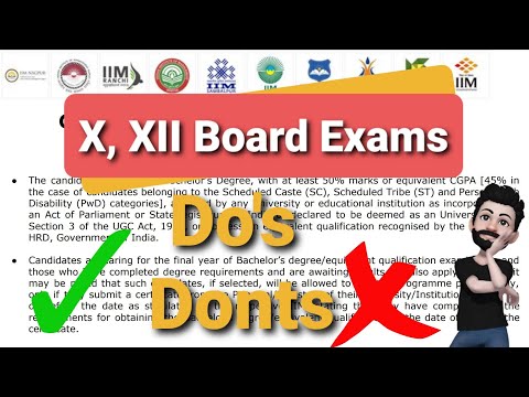 X XII Board Diploma Marks Percentage CGPA Issues form filling in CAT Exams. All Subjects Electives.
