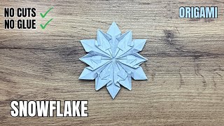 Origami Snowflake Tutorial | Simple Winter Origami | No Cuts, No Glue | Winter Paper Decoration