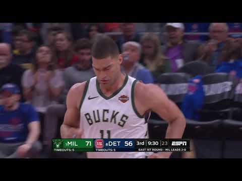 Brook Lopez All Game Actions 04/20/2019 Milwaukee Bucks vs Detroit Pistons Highlights