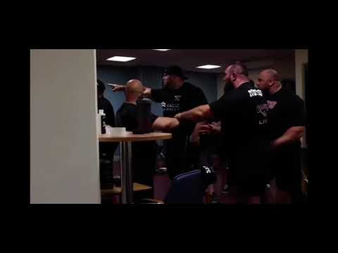 Pavlo attacks Novikov - backstage after Giants Live Strongman Event