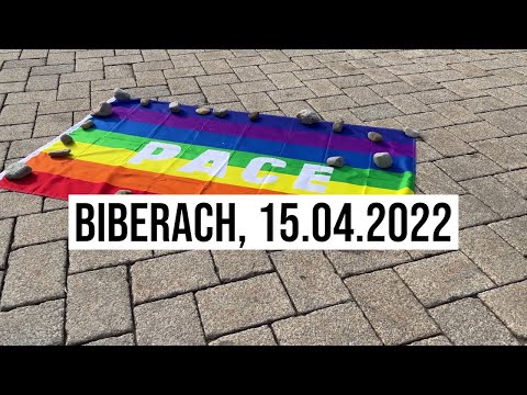 15.04.2022 #Biberach an der Riß #Stadtrundgang blau gelb #Mahnwache #Friedensbewegung #Ostermarsch