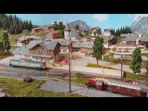 Digital model railway N gauge - Village station in the mountains -