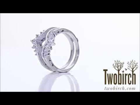 0.74 Ct. Chevron Vintage Ring Guard with Millgrain and Filigree Design - TwoBirch TB-GUARD-0084-WG-J