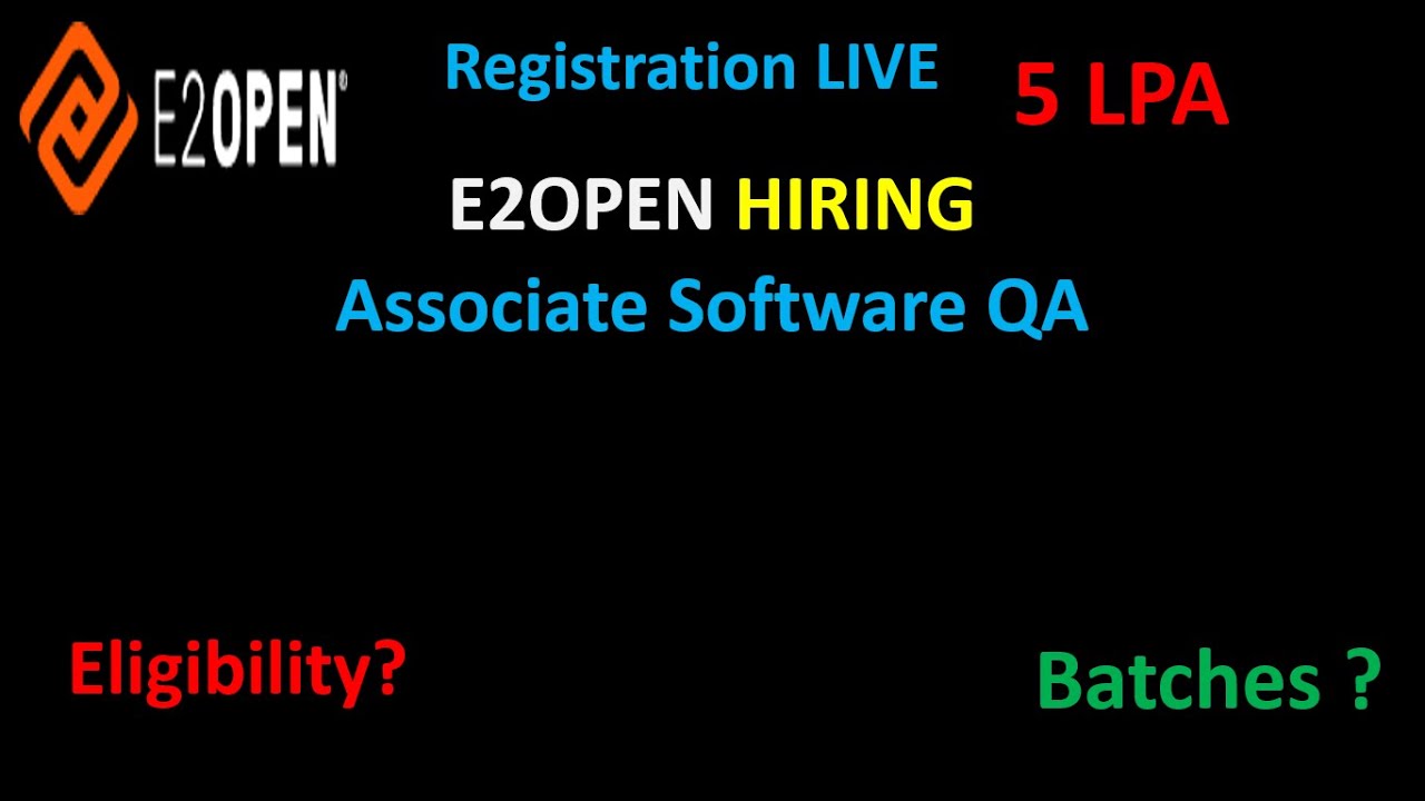 E2OPEN HIRING | Associate Software Engineer | 5 LPA