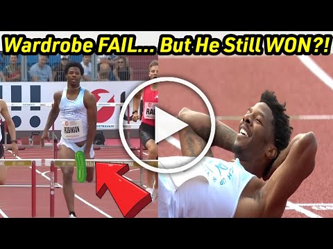 🥒Chris Robinson’s Wardrobe Mishap in 400m Hurdles Win! 🏃‍♂️| ostrava golden spike 2025