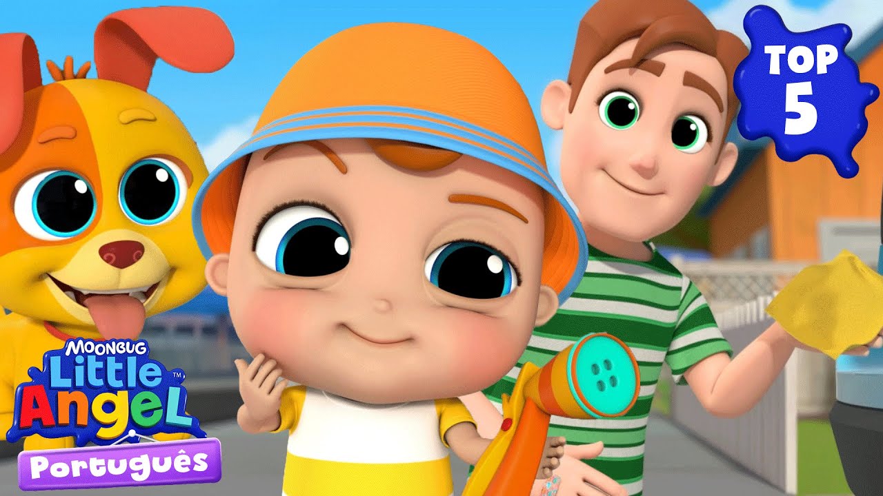 Top 5 episódios com o papai 💙 Little Angel Brasil | Músicas Infantis em Português