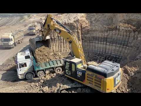 Caterpillar 352F Excavator Loading Mercedes & MAN Trucks - Ascon Ltd