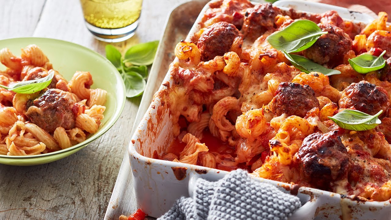 Italian Meatball Pasta Bake Recipe myfoodbook Easy Meatball Pasta