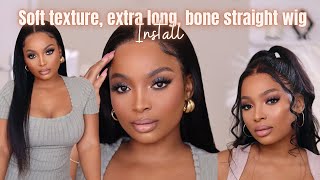 Installing soft textured, extra long, bone straight hair ft Sterly Hair