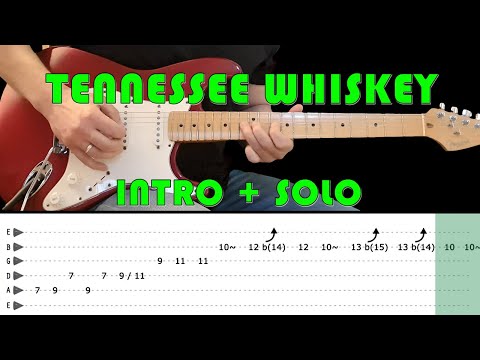 TENNESSEE WHISKEY - Guitar lesson - intro + solo (with tabs) - Chris Stapleton