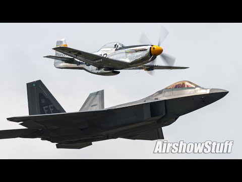 P-51 Mustang and F-22 Raptor Heritage Flight - Sun 'n Fun 2021