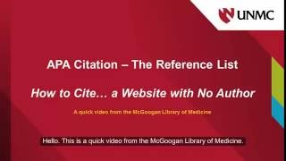 APA How to Cite a Website with No Author