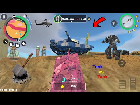Vegas Crime Simulator 6.2.9 (Pink Tank Fight from Blue Tank on Seashore) Robot - Android Gameplay HD