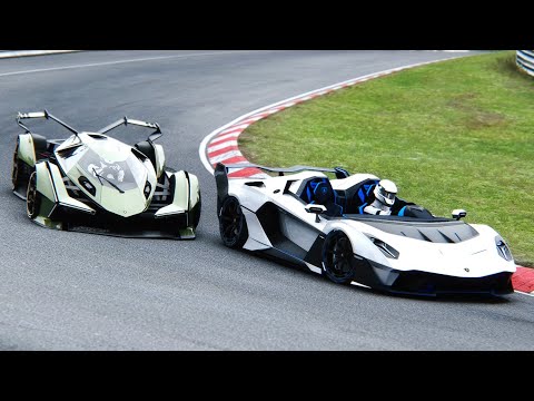 Lamborghini V12 Vision GT vs Lamborghini SC 2021 at Nordschleife