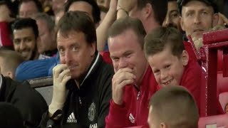 Wayne Rooney ● Laughing at Memphis Depay&#39;s failed bicycle-kick attempt.