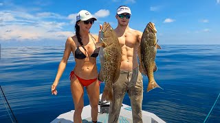 Taking Our 20’ Aluminum Bay Boat Way Offshore to Catch Grouper! 