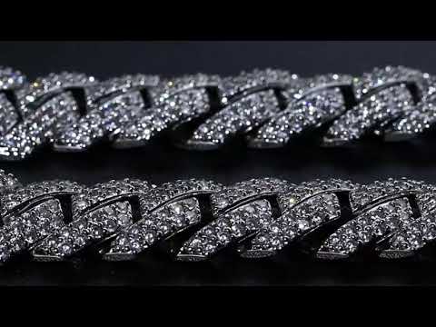 TRIPOD JEWELRY 15mm Full Iced Out Diamond Cuban Link Chain/Cuban Bracelet - Hip Hop 18K or W Reviews