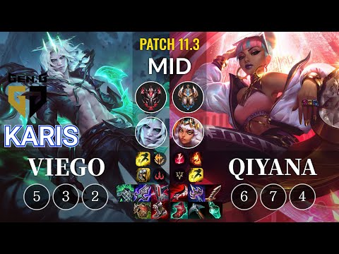 GEN Karis Viego vs Qiyana Mid - KR Patch 11.3