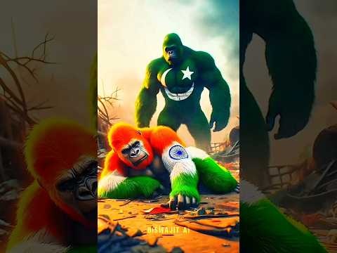 INDIA Vs PAKISTAN GORILLA! 🦍😱 #Shorts | #ai #gorilla #indiavspakistan