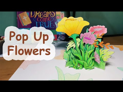 Pop Up Illustration - A guide how to make pop up flowers using V-fold mechanism