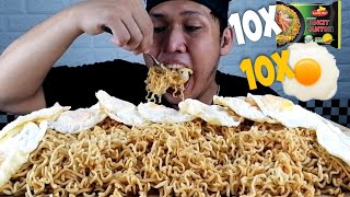 10X PANCIT CANTON 10 EGG | NO TALKING MUKBANG ASMR | MUKBANG PHILIPPINES