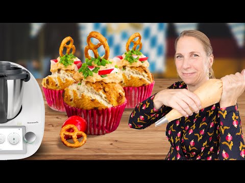 Die BAYERISCHSTEN Cupcakes zum Oktoberfest! Mit Obatzter und Brezeln | Thermomix® Kochrezept