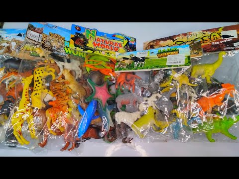 Zoo Animals Figure Unboxing And Review - Panda Snake Shark Cow Dinosaurs Lion Horse Camel Cat. 13+